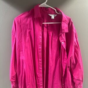 Vibrant Pink Button-Up Shirt